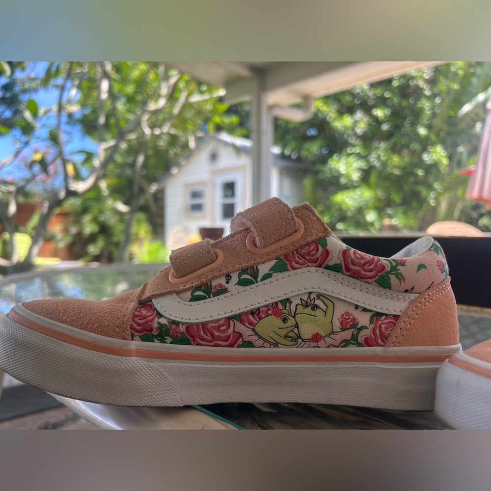 Vans old skool Peach Floral Frog Sneakers - Picture 9 of 11
